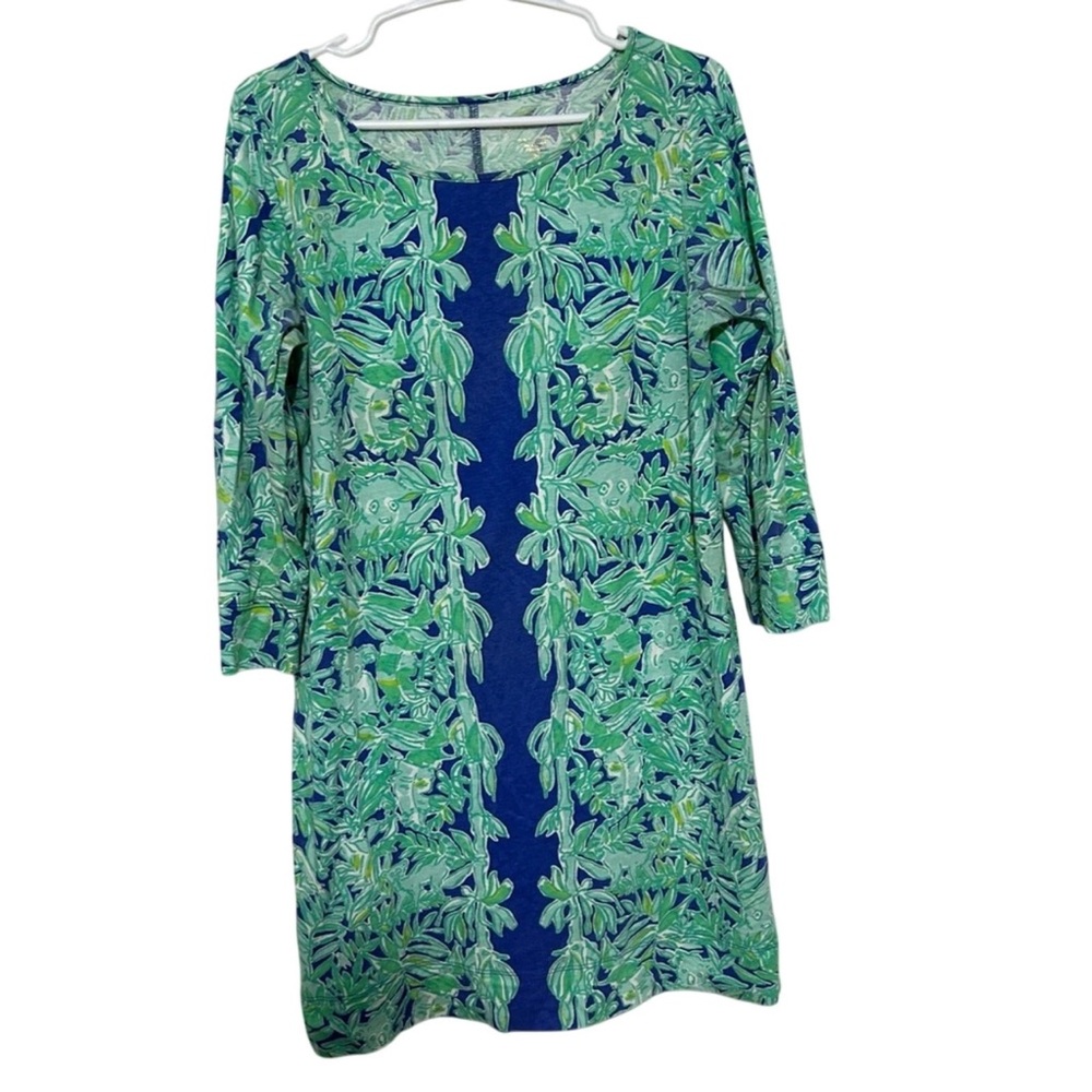 Lily Pulitzer Green Blue Pattern Dress Size Medium